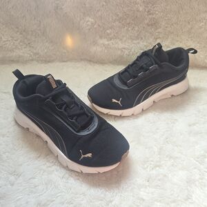 PUMA Flex Lite Black Rose Gold Sneakers Size 8.5